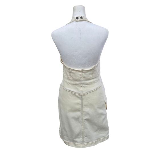 Urban Outfitters Jenny Halter Mini Dress Medium Denim Bustier‎ Cargo Utility Y2K - Picture 8 of 13